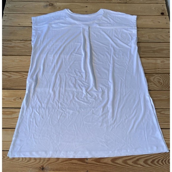 NEW Susan Graver Liquid Knit Tunic Muscle Tee Size Large Women’s White - Picture 2 of 7